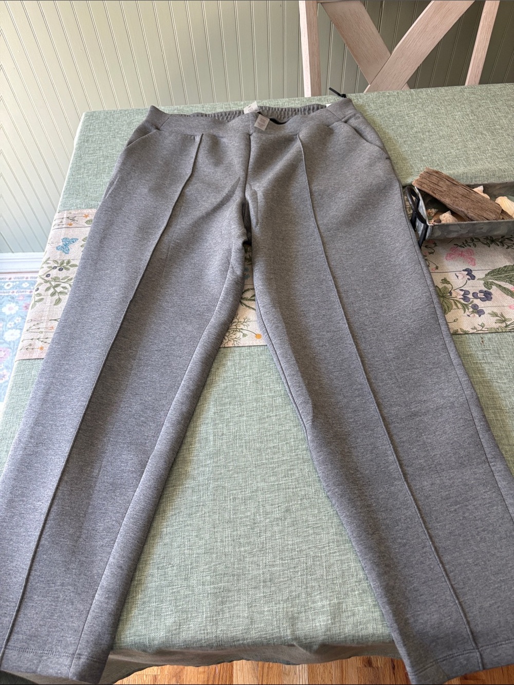 Calia Soft Scuba Tapered Leg Heather Grey Womens  NWT / XL Long